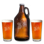 Custom Logo Amber Beer Growler and Pint Glass Set