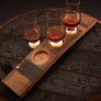 Whiskey Barrel Flight Board + 3 Optional Glencairn Glasses