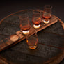 Whiskey Barrel Flight Board + 4 Optional Glencairn Glasses