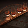 Whiskey Barrel Flight Board + 4 Optional Glencairn Glasses