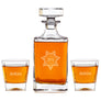 Custom Logo Executive Whiskey Decanter Set