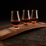 Whiskey Barrel Flight Board + 3 Optional Glencairn Glasses