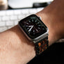 Black Stainless Steel + Red Sandalwood 42-44mm Apple Watch Band - Series 1,2,3,4,5 Apple Watch Bands Grain and Oak