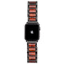 Black Stainless Steel + Red Sandalwood 42-44mm Apple Watch Band - Series 1,2,3,4,5 Apple Watch Bands Grain and Oak