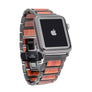 Black Stainless Steel + Red Sandalwood 42-44mm Apple Watch Band - Series 1,2,3,4,5 Apple Watch Bands Grain and Oak