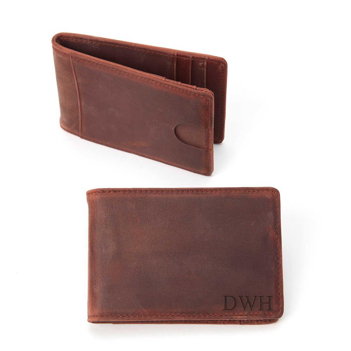 Men's Slim Leather Wallet + Money Clip