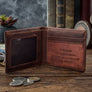 Personalized Leather Billfold for Men Wallet Grain and Oak