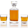 Personalized Whiskey Decanter Set - Modern Monogram Whiskey Decanter Set Grain and Oak