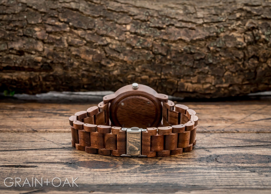 The Cedric Walnut | Wood Watch Wooden Band Watches Grain and Oak