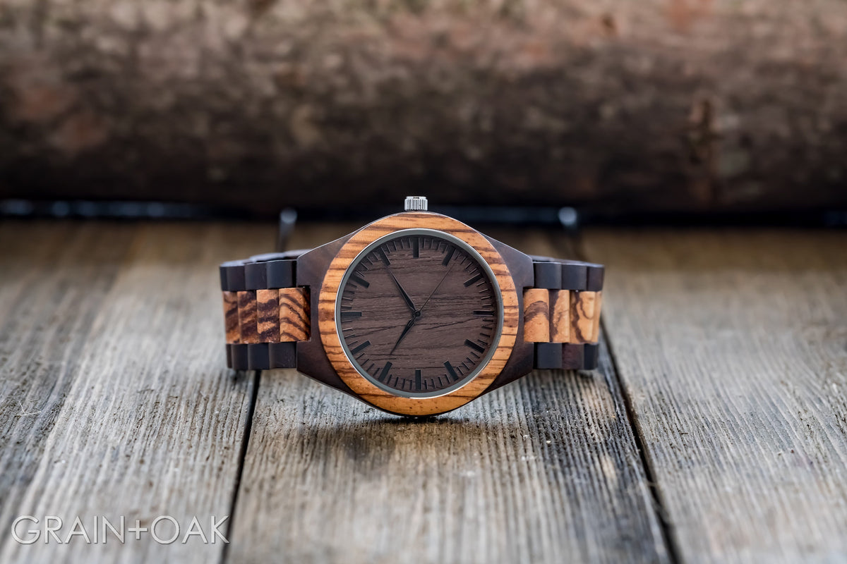 The Ridge Zebrawood Ebony Wood Watch