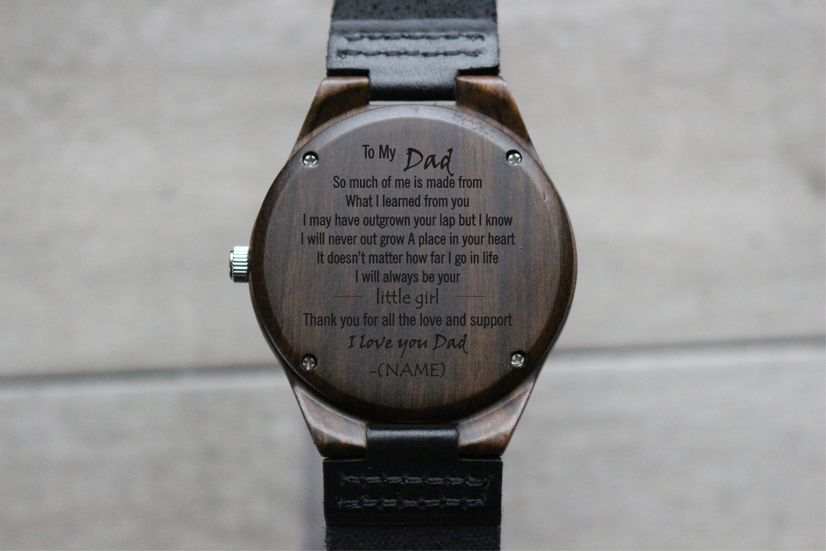 Wood Watch Father's Day Watch Engraving Engraved Wooden