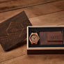Wooden Gift Box Design - Compass Rose + Coordinates Grain and Oak