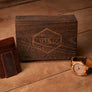 Wooden Gift Box Design - Compass Rose + Coordinates Grain and Oak