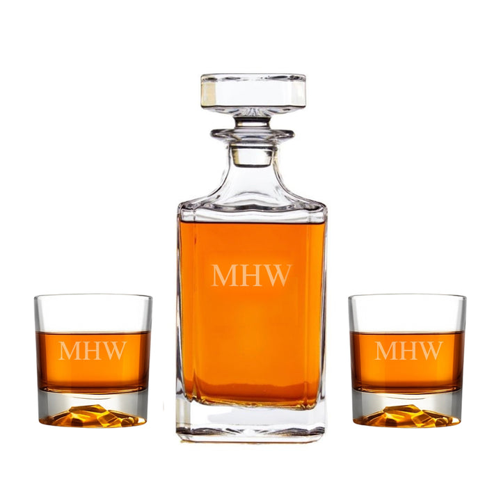 Custom Logo Executive Whiskey Decanter Set