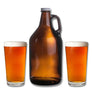 Custom Logo Amber Beer Growler and Pint Glass Set