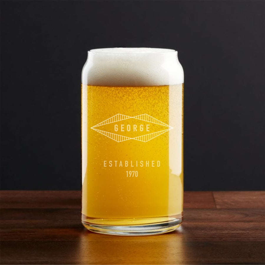 Set of 2 - Personalized 16oz Can Shaped Pint Glasses
