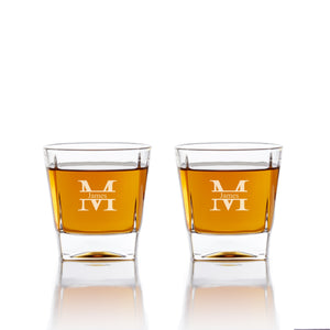 Personalized Whiskey Decanter Set - Modern Monogram