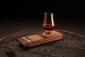 Whiskey Barrel Flight Board + Optional Glencairn Glass