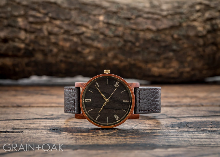 Anderson Sandalwood | Wood Watch Leather Band Watches Grain and Oak