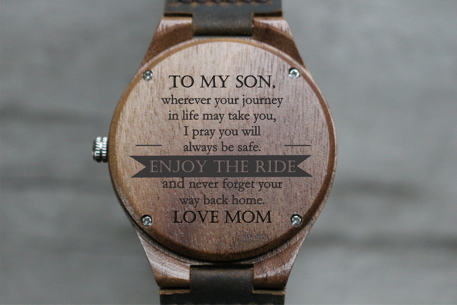 "Enjoy the Ride" - Wood Watch | The Burton Custom Design Grain and Oak