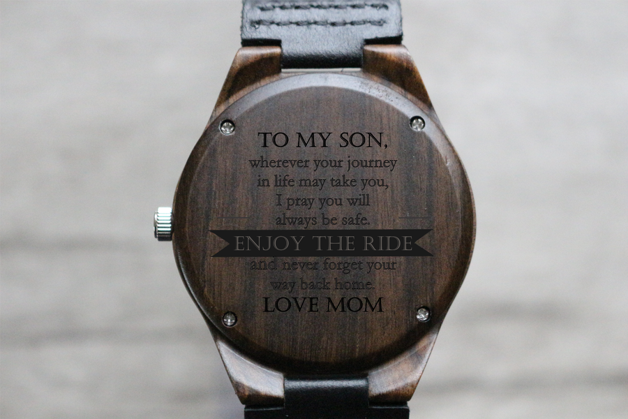 "Enjoy the Ride" - Wood Watch | The Christopher Custom Design Grain and Oak