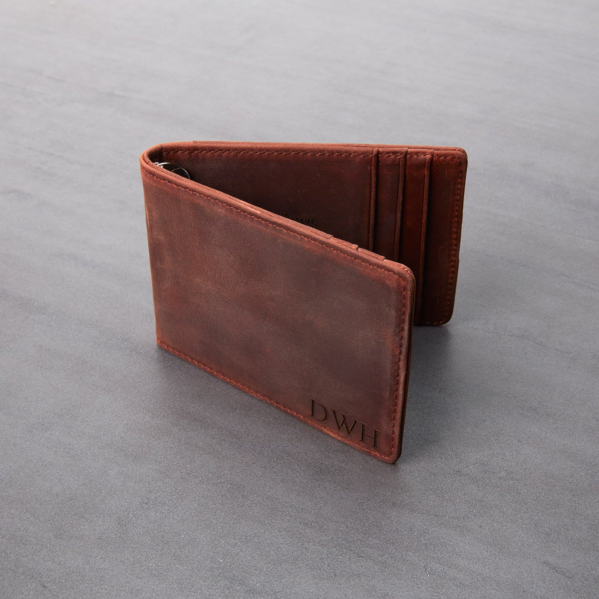 Chocolate, Slim Wallet for Men With Money Clip