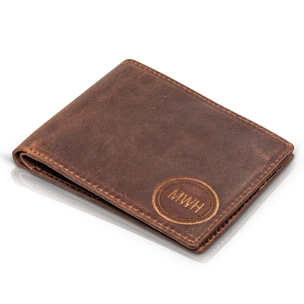 Men Wallets 100% Genuine Cow Leather Name Customized Short Card Holder  Wallet | eBay