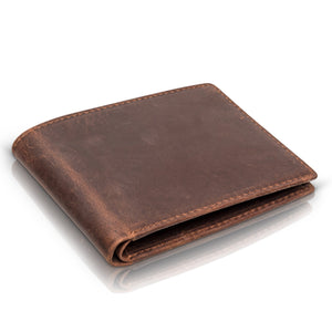 Personalized Leather Billfold for Men Wallet Grain and Oak