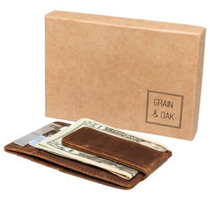 Personalized Money Clip - RFID Blocking Magnetic Money Clip Money Clip Grain and Oak