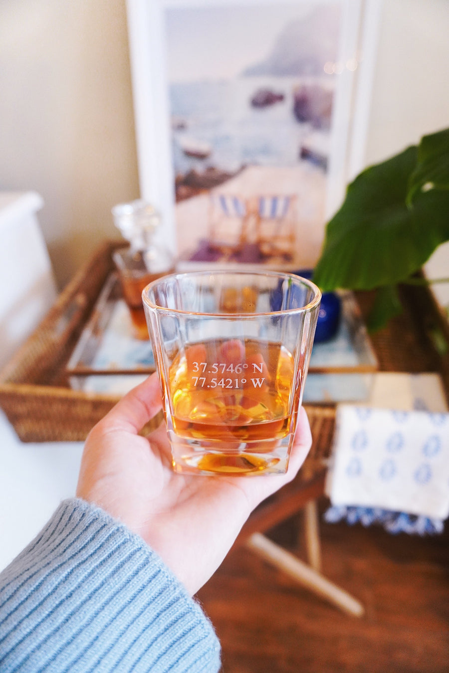 Personalized Whiskey Decanter Set - Ornate Whiskey Decanter Set Grain and Oak