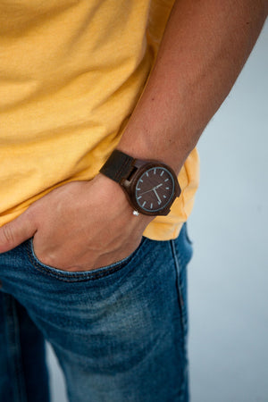 The Burton | Wood Watch Leather Band Watches Grain and Oak