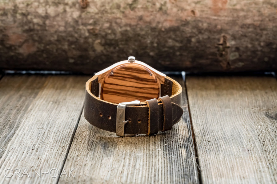 The Burton Zebrawood | Set of 10 Groomsmen Watches Grain and Oak