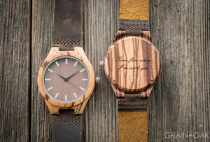 The Burton Zebrawood | Set of 11 Groomsmen Watches Grain and Oak