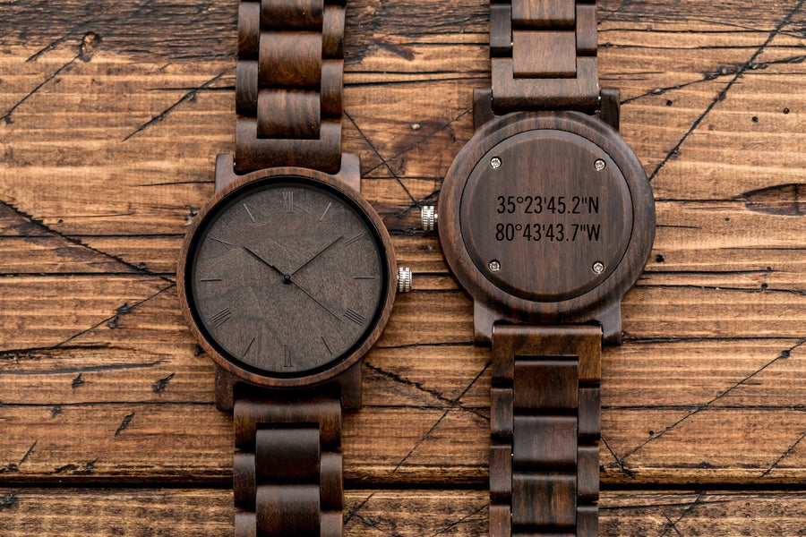 The Cedric Ebony | Wood Watches Wooden Band Watches Grain and Oak