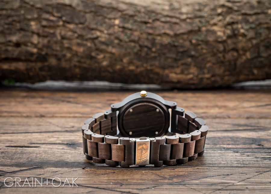 The Cedric Gold | Wood Watch Wooden Band Watches Grain and Oak