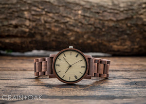 The Cedric Walnut | Wood Watch Wooden Band Watches Grain and Oak