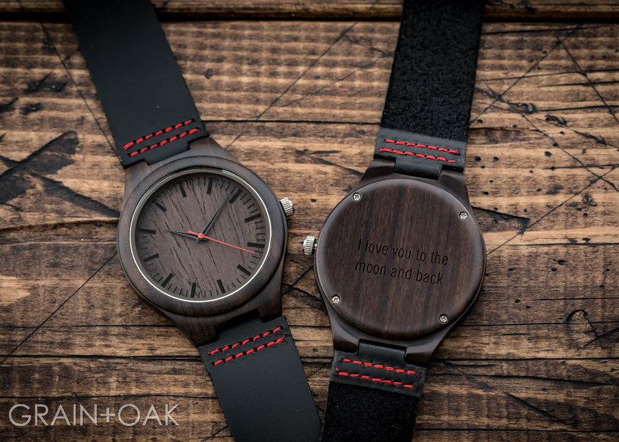 The Christopher Red | Set of 9 Groomsmen Watches Grain and Oak