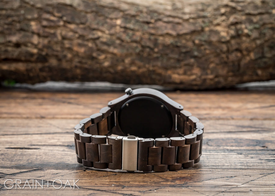 The Classic Ebony | Wood Watch Wooden Band Watches Grain and Oak