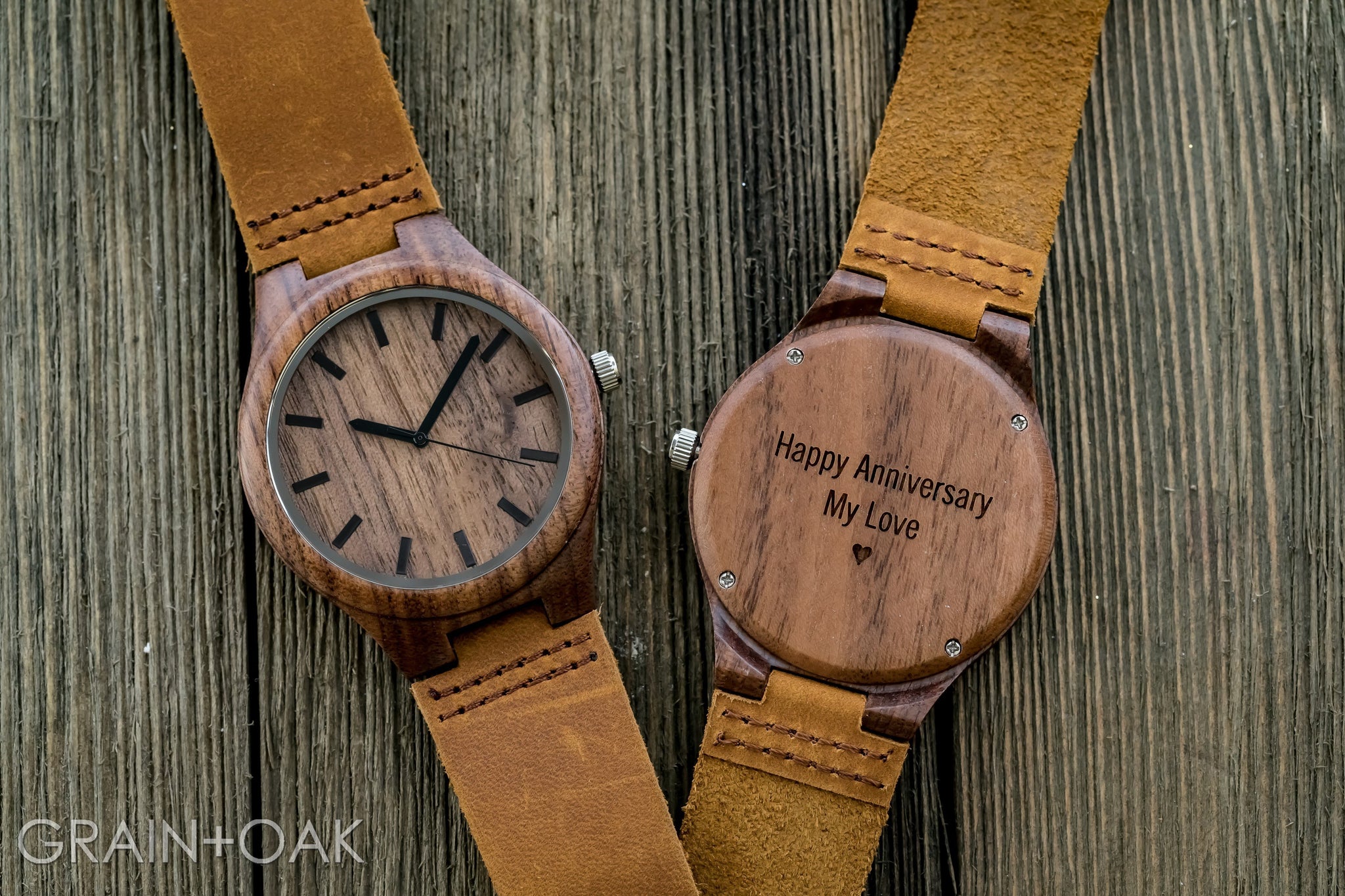 Wood Grain Watches For Women Wood Grain Wooden Watch VH Leather