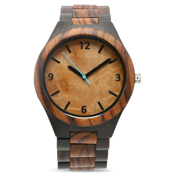 Transparent Hollow Arabic Numerals Dial Quartz Wooden Watch Natural Full  Wooden | eBay