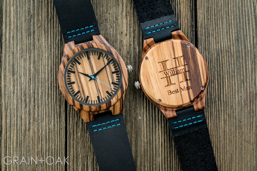 The Thomas Peak | Wood Watch Leather Band Watches Grain and Oak