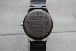 "To My Boyfriend" - Wood Watch | The Christopher Custom Design Grain and Oak