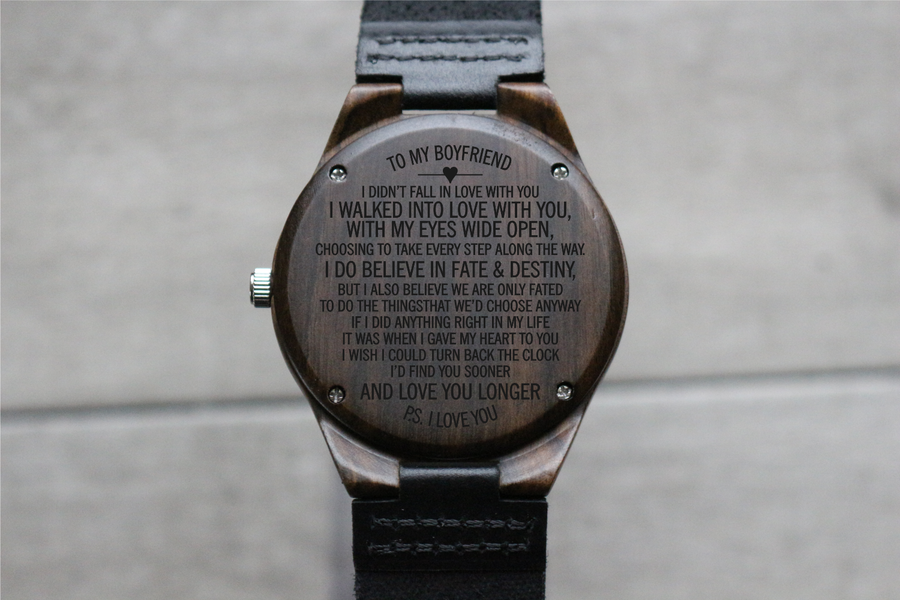 "To My Boyfriend" - Wood Watch | The Christopher Custom Design Grain and Oak