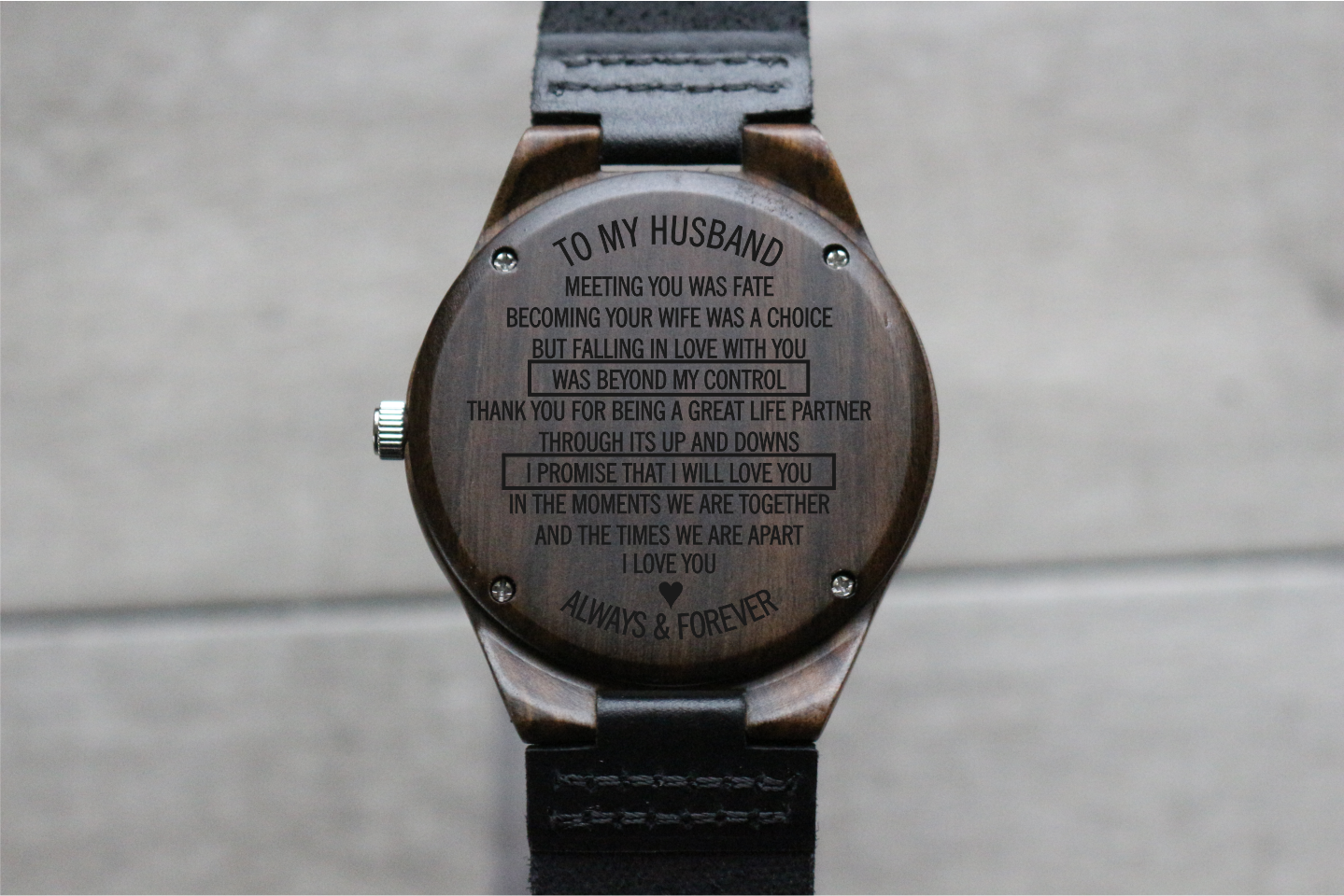 To my 2025 wife wooden watch
