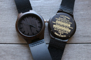 "To My Husband, Meeting You Was Fate" - WOOD WATCH | THE CHRISTOPHER Custom Design Grain and Oak